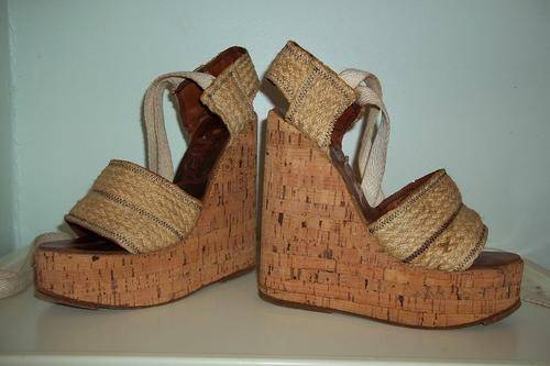 ROMED 6 Inch High Wedge Strappy Sandles - Made in Italy - Size 5 (37)
