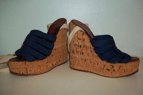 ROMED 6 Inch High Wedge Strappy Sandles - Made in Italy - Size 5 (37)