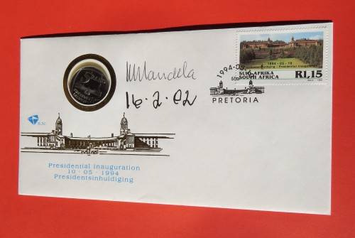 NELSON MANDELA SIGNED WITH SERT.