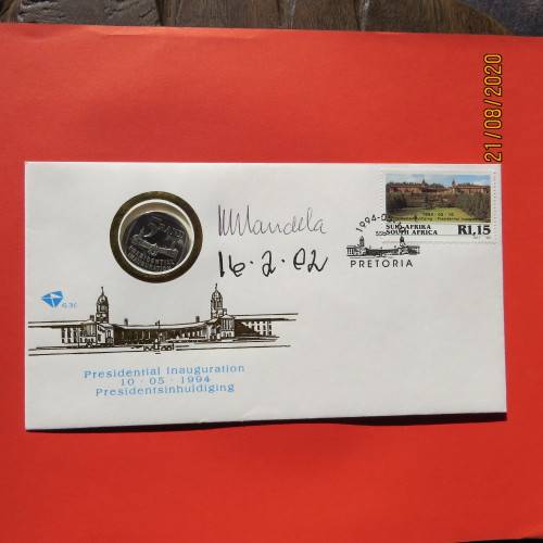 NELSON MANDELA SIGNED WITH SERT.