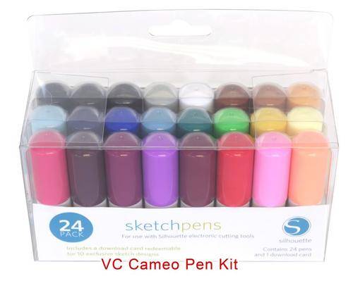 Silhouette America - Sketch Pen Starter Kit - 24 Pen Set & 10 Exclusive Sketch Designs