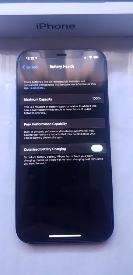 IPHONE 12 128GB BLUE LIKE NEW WITH 2 YR APPLE WARRANTY