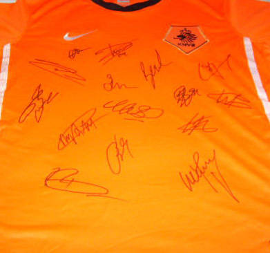 HOLLAND SQUAD SIGNED HOME FOOTBALL SOCCER SHIRT JERSEY