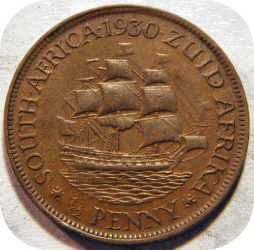 Top Grade SA Union:  Superb 1930 Half Penny in EF!!