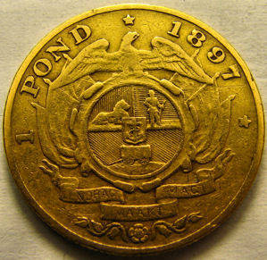 1897 Kruger Gold Pond. @ R1!!! Well preserved!