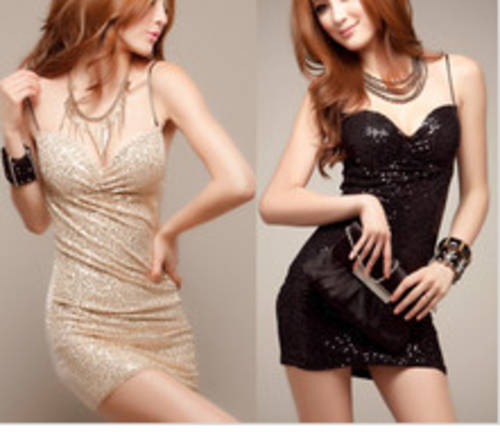 Limited Stock **Sexy** Sequined Cocktail Dress/ Casual Dress in Champagn / Black