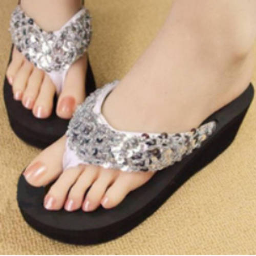 ****SALE****!Sequined Wedge Casual Shoes in Gold/Silver/Black/Red/Brown Size 2.5-6