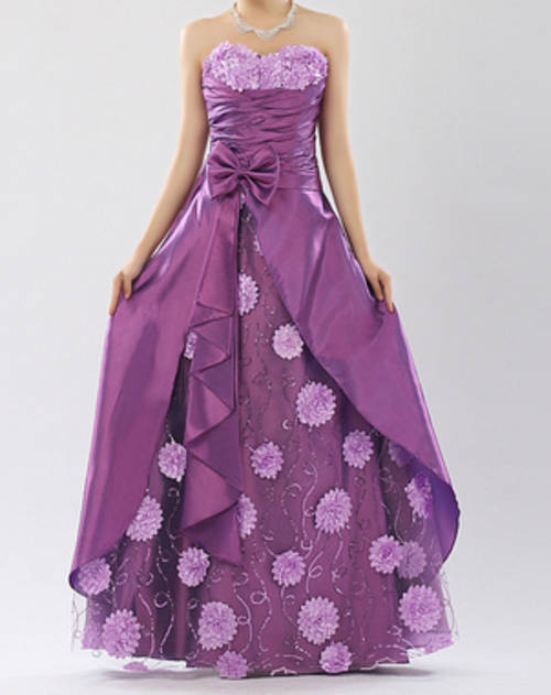 **Crazy Sale** ! Strapless Daises Formal Dress with Bow in Purple / Red Matric Dance Dress