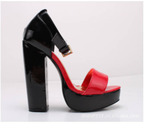 **HOT SALE** Limited Stock! Contra Colour Punk Thick High Heel Sandal with Strap size 4-9