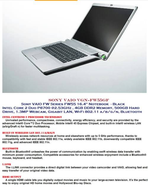 ****** 16.4" SONY VAIO ******