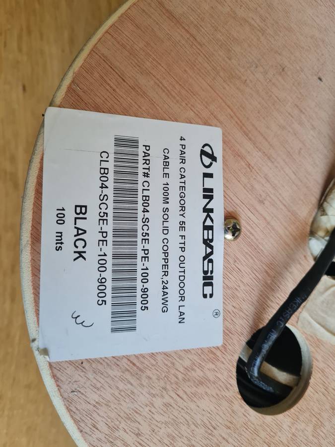 Roll of CAT5e Outdoor rated Ethernet cable