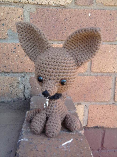handmade crocheted amigurumi, puppy