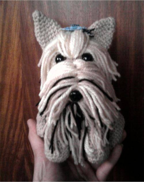 Cute Yorkie, handmade crocheted amigurumi