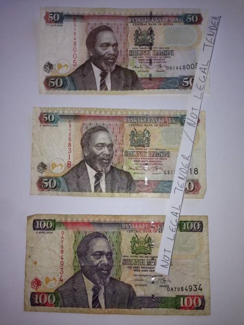 Kenya Mzee J. Kenyatta lot of 7 notes. Condition as shown. Bid per lot.