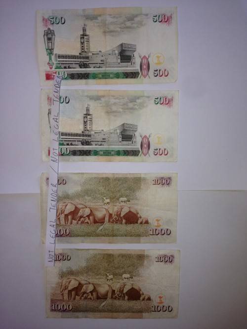 Kenya Mzee J. Kenyatta lot of 7 notes. Condition as shown. Bid per lot.