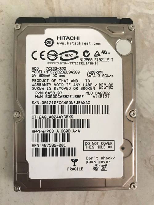 Hitachi 320GB 2.5 inch HDD