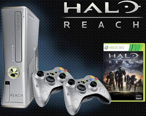 Xbox 360 slim Halo Reach Edition 250gb console & 2 limited edition controllers & Halo Reach game