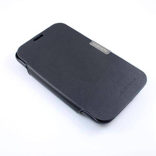 Samsung Galaxy Note 2 - Leather Flip Case Phone Cover Black - N7100