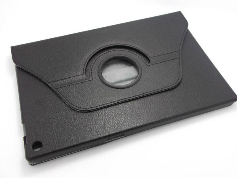 Black - 360 Rotation Leather Case Cover Folio for Sony Xperia Tab Z