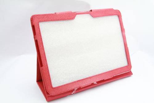 Samsung Galaxy Tab 10.1v P7100 Red LEATHER Folio Case
