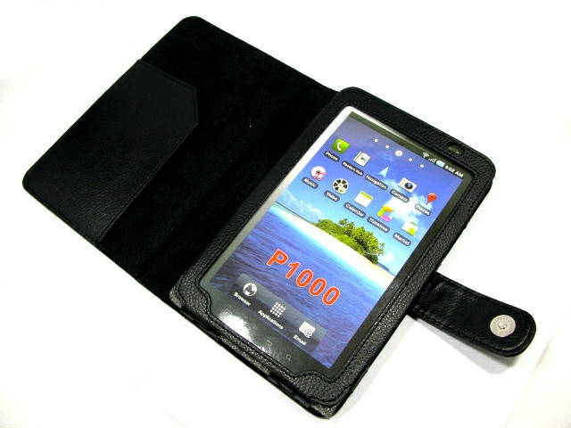 Samsung Galaxy Tab 7 P1000 Black LEATHER Folio Case