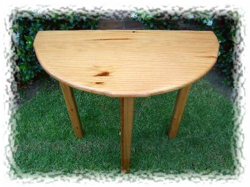 ***ONLY THREE AVAILABLE*** - Pine 3 Legged Half Moon Table