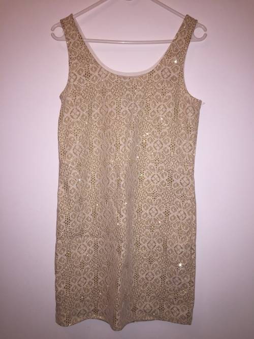 Cute cream and gold shift dress