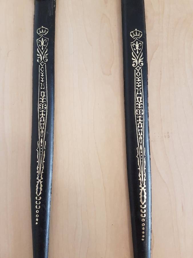 Pair of Patentado Ryc Spanish Decorative Display Swords with Scabbards (Length 50cm)