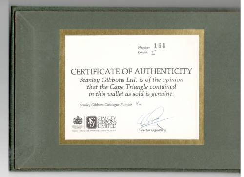 Spectacular Stanley Gibbons Leatherette Presentation SG8a - CoA CVR50 000.00 - just the stamp!