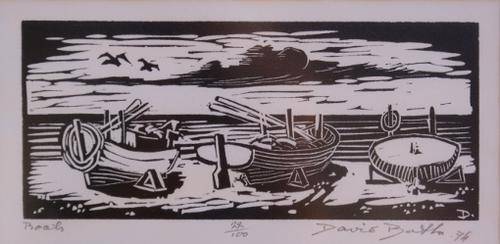 David Botha linocut (22x10.5cm) @ a CRAZY R1 opening!!