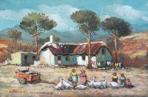 Beautiful Johnnie de Kock (22x15cm) original. Low opening!