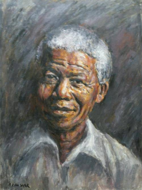Brian Shear original Mandela portrait. Wonderful investment! Low opening!