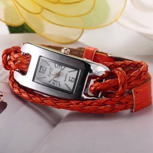 Braided Leather Cord Wrist Watch
