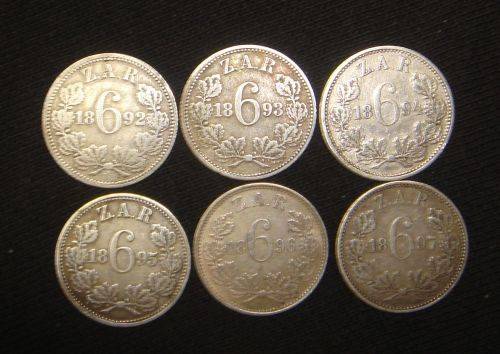PAUL KRUGER SIXPENCE 1892/93/94/95/96/97