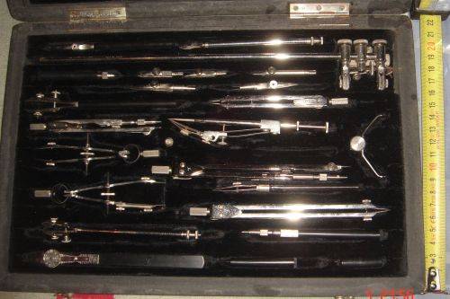 USSR RUSSIA MOSCOW COMPLETE TECHNIAL DRAWING SET IN ORIGINAL CASE - CIRCA 1960s