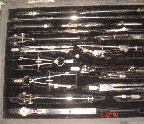 USSR RUSSIA MOSCOW COMPLETE TECHNIAL DRAWING SET IN ORIGINAL CASE - CIRCA 1960s