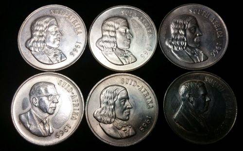 SIX SILVER R1 COINS BIDDING ARE PER COIN
