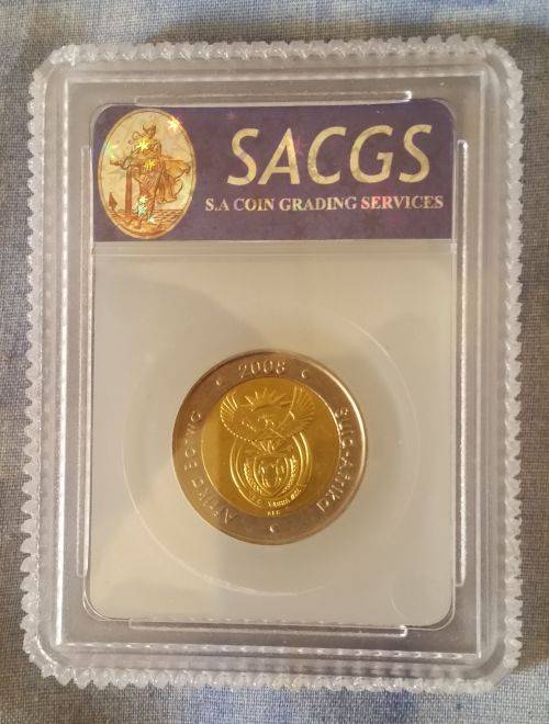 SACGS GRADED MANDELA 2008 COINS BIDDING ARE PER COIN TO TAKE ALL 23