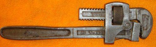 3 VINTAGE PIPE WRENCHES 180mm A 250mm AND A 300mm BIDDING ARE PER WRENCH TO TAKE ALL 3