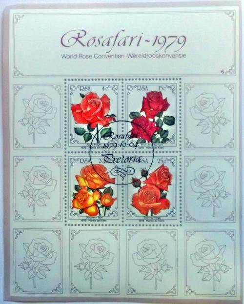 Rosafari miniature stamp sheet & 5 postcards