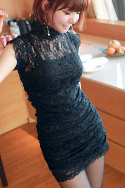Lace Mini Black  Dress S/ M/ L