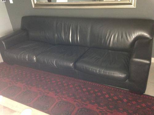CORICRAFT KARIBA Couch 100% genuine leather - black four seater
