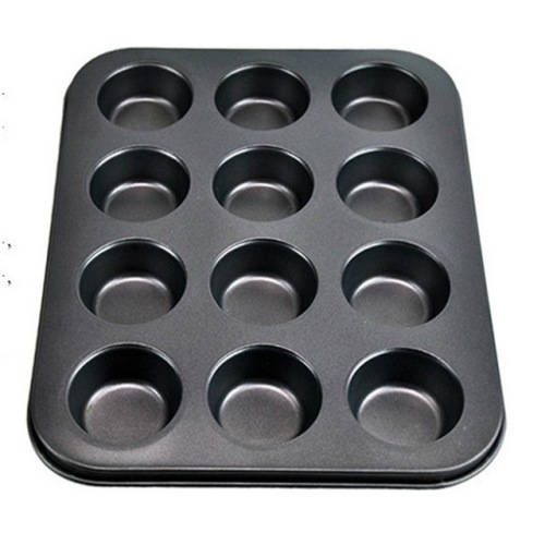 12 Cup Iron Nonstick Cupcake Baking Pan