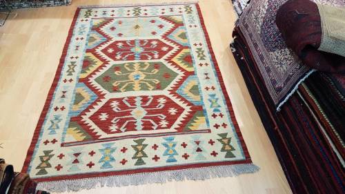 afghan kilim hand knotted 190cm x 125cm (with certificate)