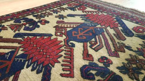 Persian Afghan Taimani Kilim&Carpet Mixture 125cm x 88cm Hand Knotted (with certificate)