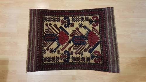 Persian Afghan Taimani Kilim&Carpet Mixture 125cm x 88cm Hand Knotted (with certificate)