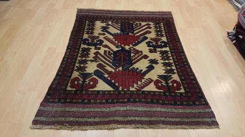 Persian Afghan Taimani Kilim&Carpet Mixture 125cm x 88cm Hand Knotted (with certificate)