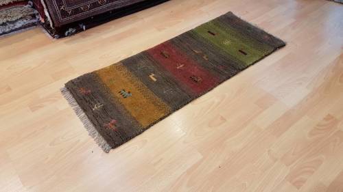 Persian gabbeh Carpet 124cm x 47cm Hand Knotted