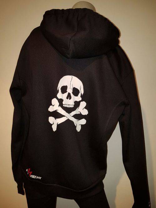 Brand New High Voltage White Skull n Bones unisex hoodie Punk Goth Alternative