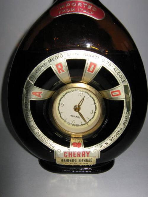 RARE GIROLAMO LUXARDO ITALIAN ARDO CHERRY WINE WITH MERCEDES CLOCK